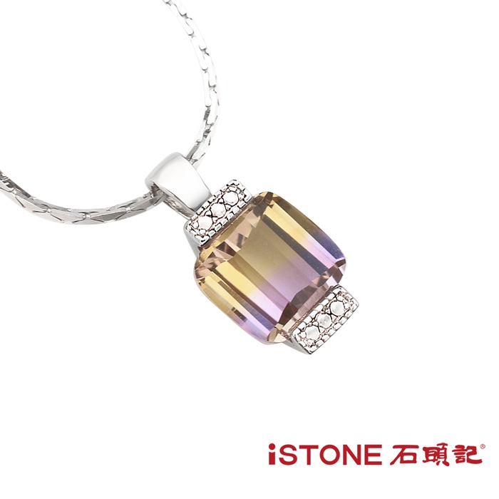 石頭記 天然紫黃晶925純銀項鍊-璀璨◉20D012